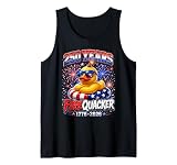 Patriotic Funny 250 Years Fire Quacker Duck 4th of July Tank Top