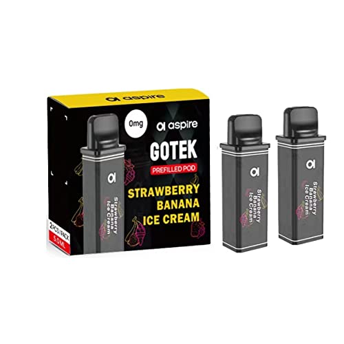 Flavor Kitchen 【GOTEK】ASPIRE GOTEK X 交換用 POD 充填済み カートリッジ 2個入り アスパイア 純正 抵抗値 0.8Ω プレフィルド ポッド/VAPE(ベイプ) (ストロベリーバナナアイスクリーム)