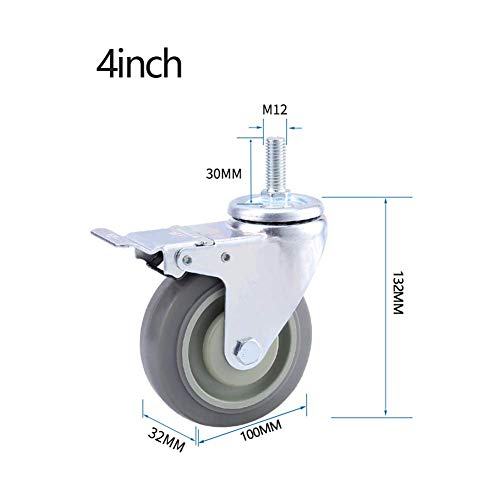 Roulettes robustes filetées M12 durables pour charges industrielles