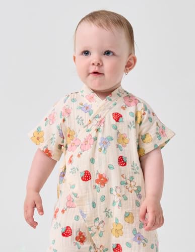 biniduckling baby kimono robes cotton muslin outfit clothes newborn - 24 months