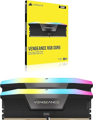 Image of CORSAIR VENGEANCE RGB DDR5 RAM 32GB (2x16GB) 6200MHz CL36 Intel XMP iCUE Compatible Computer Memory - Black (CMH32GX5M2E6200C36)