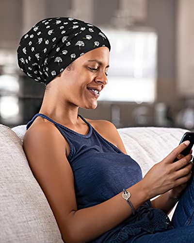 Image of Satin Lined Sleep Slouchy Cap Curly Girl Slap Headwear Gifts For Frizzy Hair Women