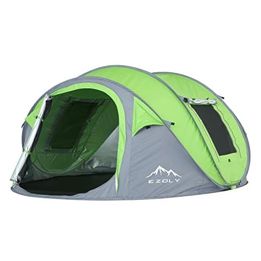 EZOLY Tienda de campaña para 3 – 4 Personas, Tienda de campaña instantánea de 2 Segundos, Impermeable, Resistente al Viento, antiUV, para la Familia (Verde)