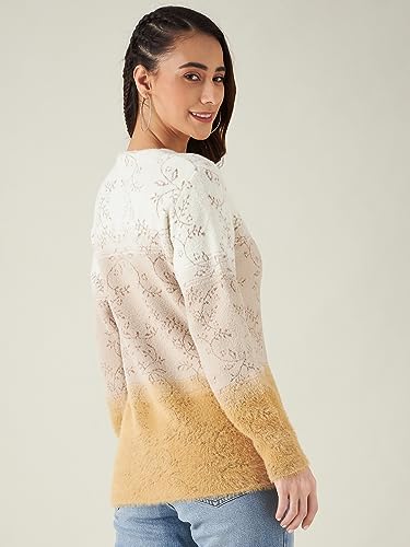 Image of Modeve Floral Print Round Neck Casual Women Sweater||Winterwear||
