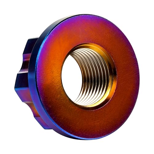 Image of Titanium M6 M8 M10 M12 M14 M16 Flange Bolt Nut Bicycle Motorcycle Rear Axle Car Modification Accessories Pack of 6 (M16 Pitch 1.5mm, Fire Blue)