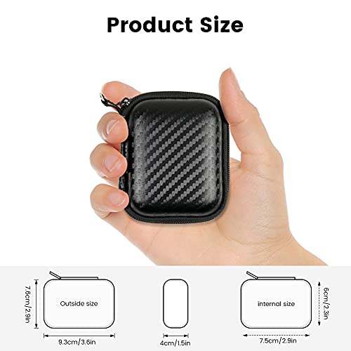 Earbud Case Holder Earphone Case Hard EVA Headphone Storage Bag Small Zipper Pouch Compatible with Wired Earbuds, JBL Vibe Beam, Tune 230NC TWS, TAGRY X08, Btootos A90 Pro, in Ear Monitor -with Clip