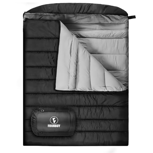 FORINBUY Doppelschlafsack für Erwachsene, Winter Schlafsack 2 Personen,...