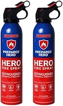 Prepared Hero Fire Spray - Mini Fire Extinguishers for House, Car, Garage - Kitchen Small Fire Extinguisher for Home, 100% Organic - Compact, Portable & Easy to Use, Non-Toxic - 2 Pack
