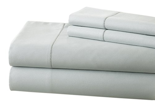 Costa del Pacífico Textiles T400 Juego de sábanas con único Agujero Dobladillo, algodón, Azul, King