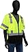 West Chester 47304 Class 3 High Visibility Surveyor Safety Vest Short-Sleeved: Green, X-Large