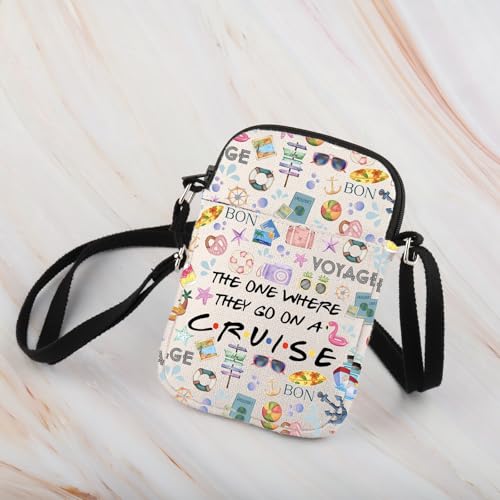 WCGXKO Cruise Trip Gift The One Where They Go On A Cruise Zipper Crossbody Bag3