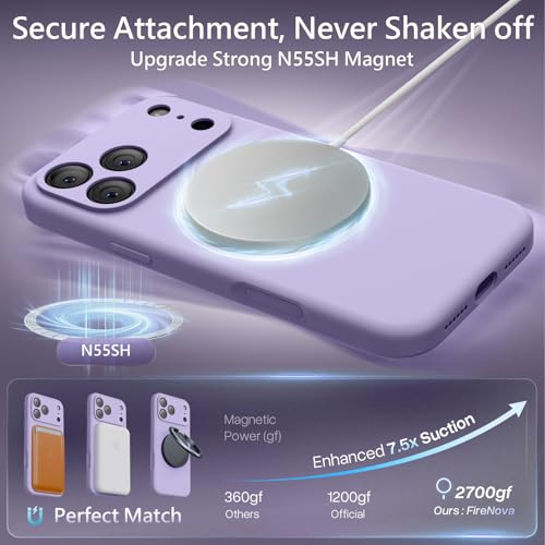 Image of FireNova Magnetic for iPhone 17 Pro Case, Compatible with MagSafe, [Integrated Silicone Camera Control Button] [Camera Protection] Anti-Scratch Microfiber Lining Phone Case, 6.3 inch, Clove Purple