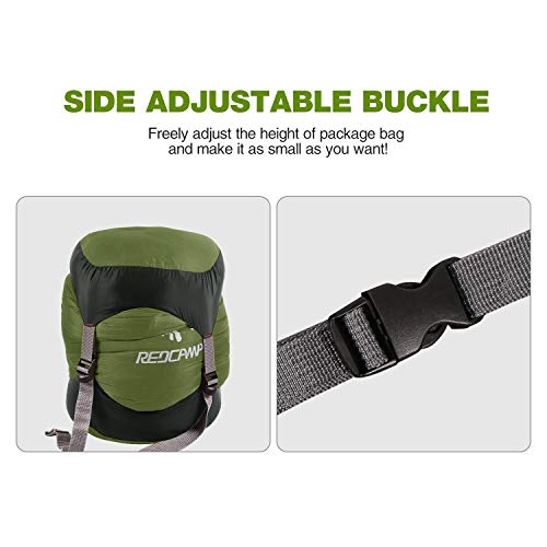 REDCAMP Nylon Compression Stuff Sack, 10L/17L/27L/40L Lightweight Sleeping Bag Compression Sack Great for Backpacking, Hiking and Camping,Blue/Yellow/Army Green/Black