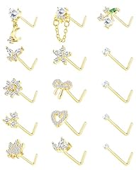 Gold Clear Nose Rings