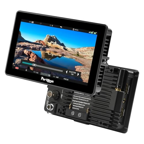 Portkeys BM5IV WR Moniteur Caméra 5,5' 2000nits SDI HDMI, Contrôle Caméra sans Fil pour Red Arri Sοny Canοn ZCAM, Cross-Conversion 3G-SDI 4K HDMI, Sortie 3D LUT, Boîtier Aluminium