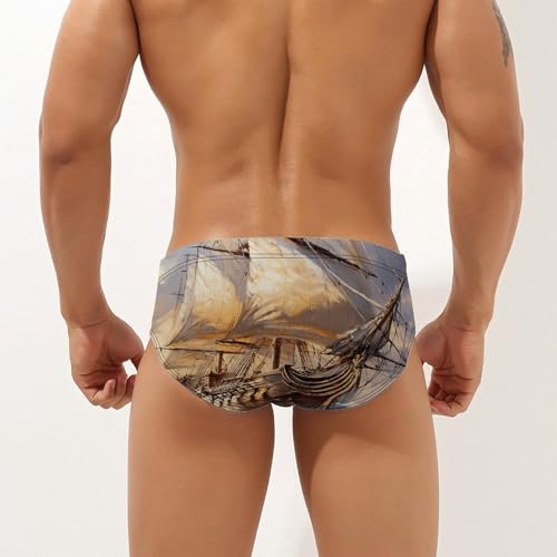 Sailing Ship with Masts Men's Swimsuit Bikini Briefs Swim Underwear Stretchy Swimwear3