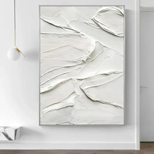 Toile décoration murale salon paysage moderne et peinture blanche texturée