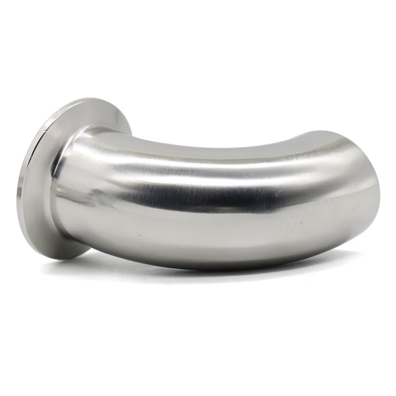 Codo de 90 grados de tres clips de 1,5 "4", accesorios sanitarios de acero inoxidable 304/316L, diámetro exterior de tubería de 19mm-108mm, soldado con respaldo hecho en casa(SUS316L,102mm Ferrule 119