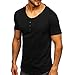 Beokeuioe Tshirt Herren Sommer Casual Rundhals Business Hemden Herren Männliche Frühlings- und Sommer-Retro-Business-Casual-Reisen mit Knöpfen, V-Ausschnitt, Stoppuhr Wasserdicht Armband