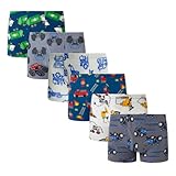 Winging Day Boys' Cotton 6-Pack Fire Trucks Boxer Brief Underwear Size 4T