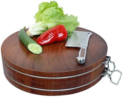 Reversible Cutting Board - Chopping Block with Stainless Steel Handle, Knife-Friendly for Meat & Vegetables, Perfect for Kitchen & Restaurant Use