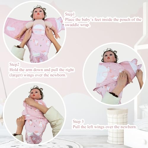 Image of Miracle Baby Swaddle Sack, 3-Pack 100% Cotton Sleep Swaddles Wrap Blankets for Newborns & Infants, Soft & Adjustable