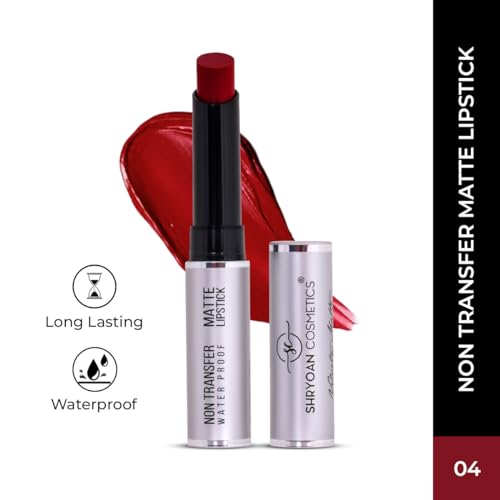 Image of Shryoan Velvety Matte Non-Transfer Lipstick I Long Lasting Stay with Non-Transfer Formula | Smudge & Water Proof (3.5 gm)