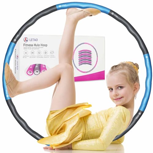 LETAO Hula Hoop Reifen Kinder | Blue Gray 680g | EIN 8 Teiliger Abnehmbarer