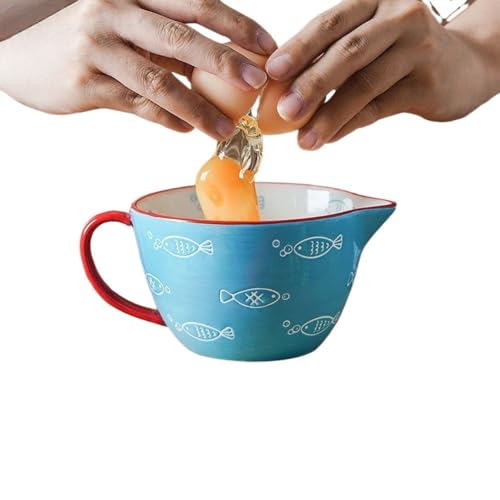 Effonek家庭用セラミックボウル、見た目が高く、厚く、やけど防止、耐高温、壊れにくい、シンプルで質感があり、キッチンに欠かせない実用的な食器 (小さい(400ml))