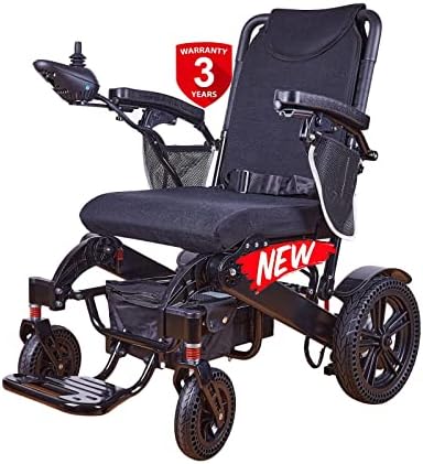 Darkshadow by MaritSA - Foldable Electric Wheelchair - Easy to Use - All Terrain Long Range (Up to 20 Miles w/ 20AH Battery) Super Power Motors (600 Watt) - Ships from USA - Serviced in USA