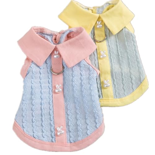 ICOUCHI 可愛い ペット犬服Tシャツ 春夏用 ペット服 小中型犬 ドッグウェア 薄手 袖なし ワンちゃん コスチューム 仮装 人気 脱毛保護 タンクトップ お散歩お出かけウェアに (XS,ピンク)