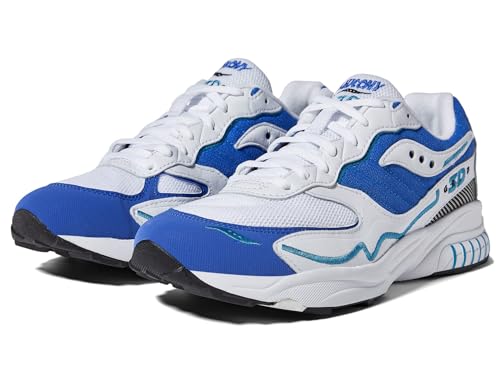 Saucony Originals 3D Grid Hurricane basket blanche et bleu royal en taille 41 EU pour homme