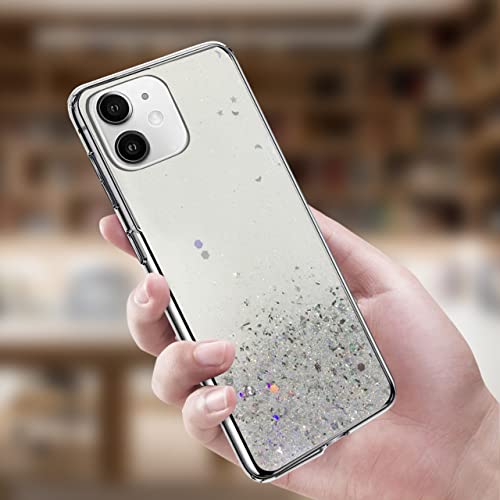 Image of VONZEE Glitter Case Compatible with iPhone 11 (6.1 inch), Non Moving Glitter Stars Cover Soft TPU + Hard PC Bumper Bling Cover for Women Girls Protective Shockproof Phone Case for iPhone 11 (White)