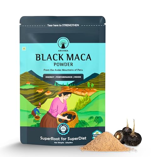 Arusha Black Maca Powder 225g | Maca Root Powder from Peru | 56 S...