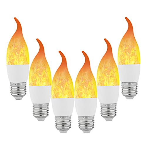 Ampoule LED E27 effet flamme vacillante blanc chaud 3 modes lot de 6