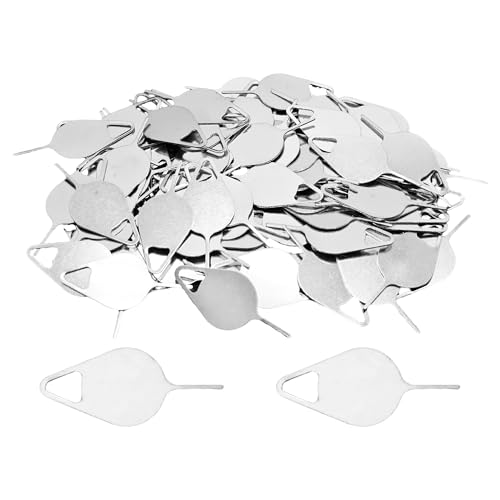 PDETVEO 100PCS Universal Metal SIM Card Ejector Pin, Professional Tray Removal Opening Tool for Most Smartphones Tablets Mobile Devices