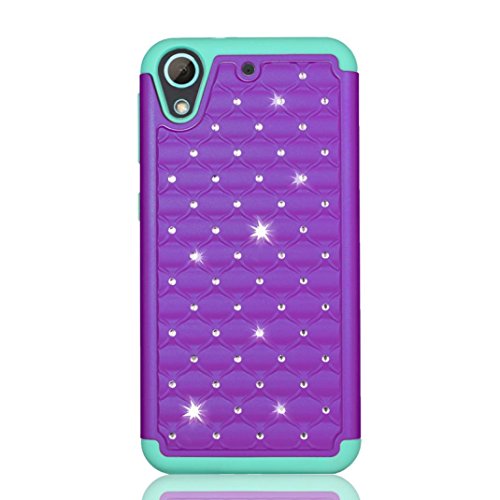 TOOPOOT For HTC Desire 626 626S Rubber Hybrid Hard Silicone Shockproof Case (Purple)