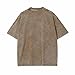 Aelfric Eden Mens Cotton T-Shirts Oversized Unisex Short Sleeves Wash Baggy Casual Tees Workout Solid Summer Tops Sand