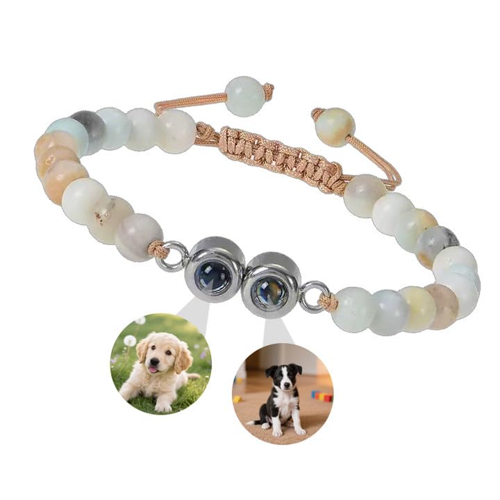 Custom Bracelet with Picture Inside Personalized Projection Bracelets with Photos Memorial Gifts for Couples/Women/Men Mothers Day Fathers Day Birthday Anniversary