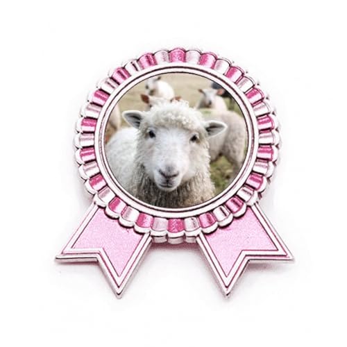 Broche mouton rose métal taille M - Bijou de veste fantaisie et épingle pour femme
