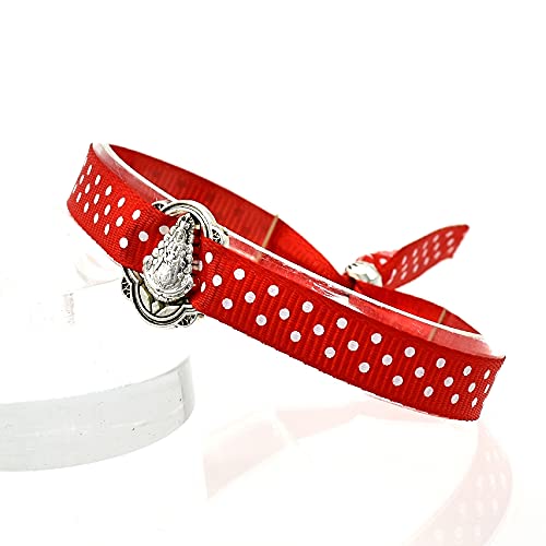 Image of BDM Virgen del Rocio Bracelet, red rociero rociera Bracelet, Virgen del Rocio Bracelet with Polka dots, Rocio Fashion.
