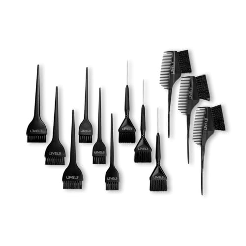 Level 3 Hair Color Brush Set - 12-Piece Kit for