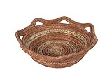 JOSE ARTESANO Woven Pine Needle (Ocoxal) Braided Basket Bowl, 13.8 IN x 4.7 IN, Natural Rustic Baske