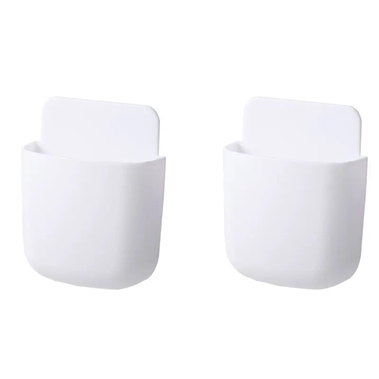 WUYXTO 4PCS Wall Mounted Storage Box Household Living Room Conditioner Remote Control Bedside Phone Holder Organizer Shelf For Desktop(White)
