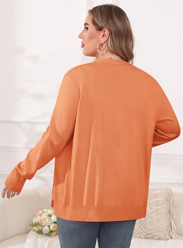 Image of TIANZHU Plus Size Cardigan for Women Button Open Front Long Sleeve V Neck Comfy Lightweight Sweaters XL-4XL