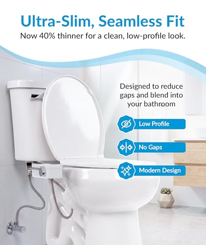 Image of CLEAR REAR Bidet Attachment for Toilet Seat - Non-Electric with Self Cleaning Dual Nozzles, Leak Proof Connectors, Adjustable Water Spray, Rear & Feminine Wash - Hygienic Bathroom Upgrades