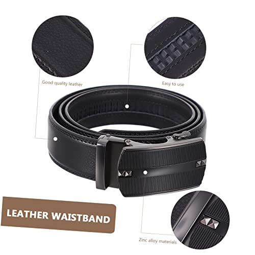 CLISPEED 1pc Men Leather Automatic Buckle Belt Stylish Waist Strap for Formal and Casual Wear Two Effortless Dressing Gentlemen Accessory3