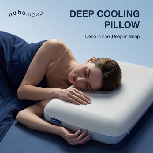 Image of Cooling Pillow 5 inchs for Back andd Side Sleeper, Advanced Memory Foam Pillows with Cooler Case but no Firm Layer, 16x24x5 inchs