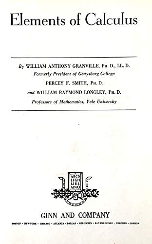 Elements of Calculus B000NOZ4UE Book Cover