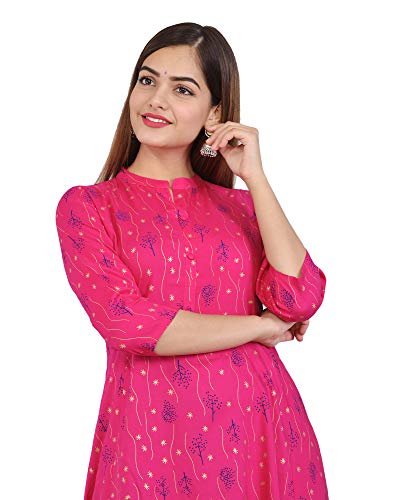 Image of Asean Women's Rayon Printed Anarkali Kurta